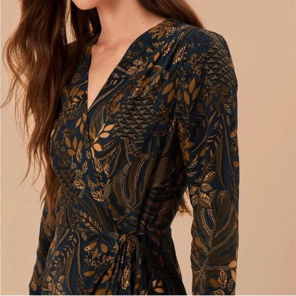 FARM Rio Teal Dotted Forest Lenzing Ecovero Viscose Wrap Mini Dress XS - Picture 4 of 12